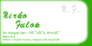 mirko fulop business card